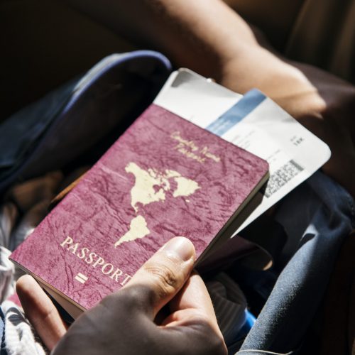 Passport and travel tickets